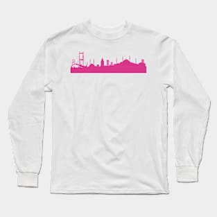 Istanbul skyline pink Long Sleeve T-Shirt